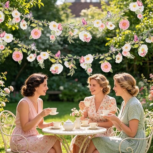 SUNBEAUTY 13FT Wildflower Garland Butterfly Daisy Banner Flower Garlands - Image 5