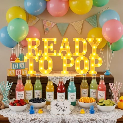 Honoson 10 Pcs Ready to Pop LED Sign Baby Shower Party Decorations - Image 3