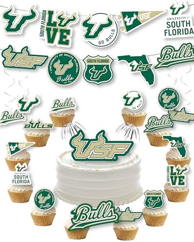 USF Merch Decorations South Florida Party Decor Graduation 42 Pc by PartyKandyDecorGifts