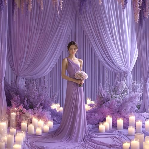 16x10FT Lavender Backdrop Curtains for Wedding Parties, Wrinkle Free Polyester Photography Backdrop Drapes for Wedding Baby Shower Birthday Parties Stage Background Stand Decorations 4x10ft,4 Panels - Image 4