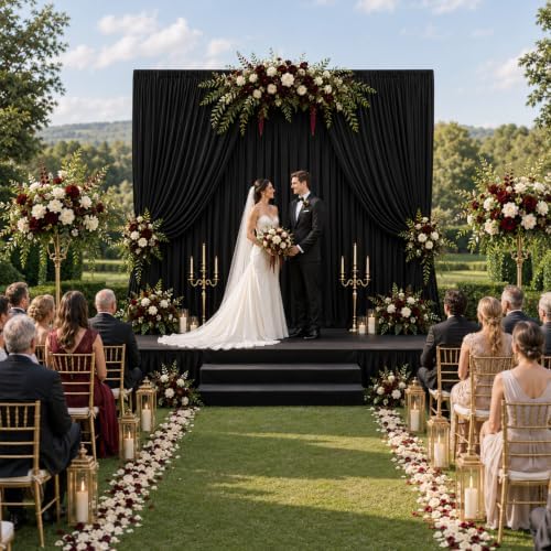Black 5ft x 10ft Backdrop Curtain - Image 6