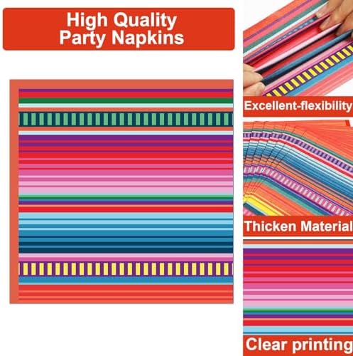 Qyeahkj 100PCS Mexican Fiesta Plates and Napkins Sets 5 Mayo Party Supplies - Image 5
