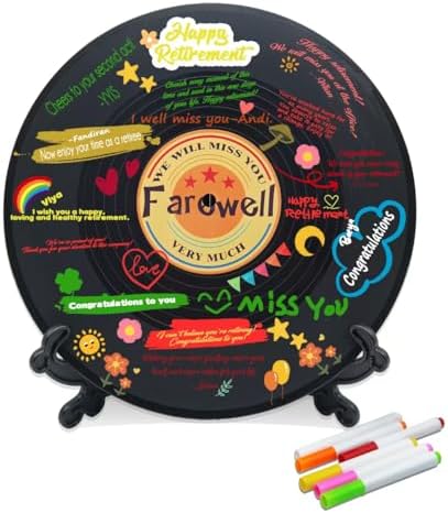 Farewell Guest Book Alternative Signature Vinyl Record Congrats, Retirement Party Vinyl Record Guest Book Supplies Decorations Going Away Gifts for Men Women, We Will Miss You Farewell Party（Orange） by pwvsayjcj