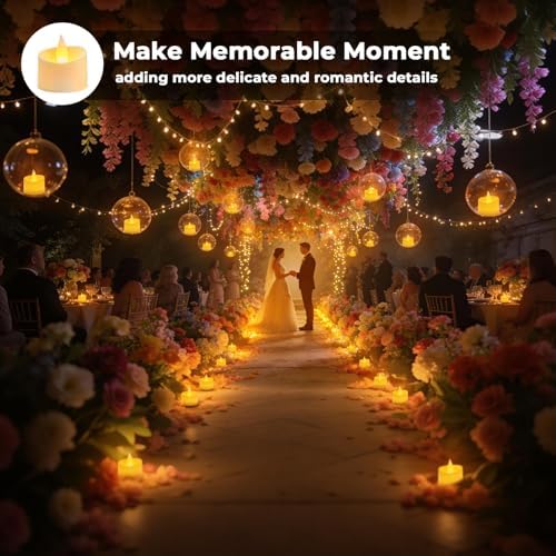 Realistic Flameless LED Tea Lights - Battery-Powered Dancing Flame Candles for Weddings, Halloween, Votives | Safe Child-Resistant, Flickering Ambiance Decor (Ivory Base, 100 Pack) - Image 2