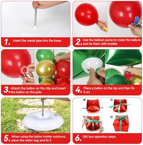2 Sets Christmas Party Balloon Column Stand Kit Adjustable Balloon Decor - Image 4