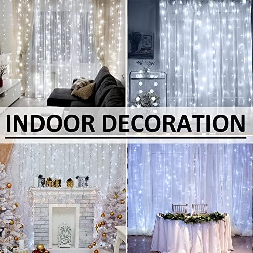 Solhice LED Curtain Lights Outdoor 20ft x10ft Cool White, 600 LED String Lights Backdrop Indoor Plug in, Twinkle Lights for Outside Backyard Wedding Bedroom Décor (Not Connectable) - Image 5
