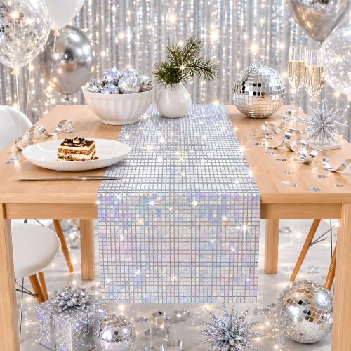 Disco Party Decorations - Iridescent Glitter Disco Table Runner - Image 4