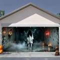 7 x 16 ft Foggy Corridor Halloween Garage Door Decorations Halloween decorations Witch Door Cover, Hanging Banner, Cauldron Backdrop Mural for Home, Outdoor by THISFIND