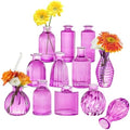 12PCS Hot Pink Vase Small Colored Flower Bud Vases by PHUNTTEK