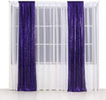 Poise3EHome 2ft x 8ft Purple Sequin Photography Backdrop Curtain 2 Panels for Halloween Party Decoration by Poise3EHome