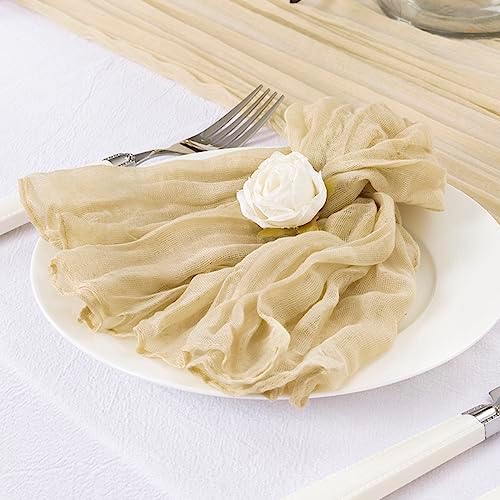 DeZerlor Champagne Washable Cheesecloth Napkins Set of 50 for Party - Image 6