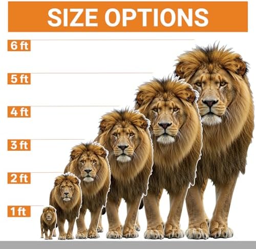 Lion Cardboard Cutout 6FT Life Size Party, Birthday, Photos, 1 PC - Image 2
