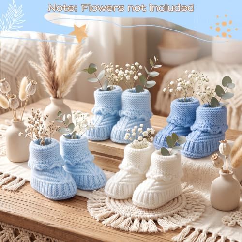 Tranqun 4 Sets Baby Booties Centerpiece No Floral DIY,Classic,Blue Ombré - Image 4