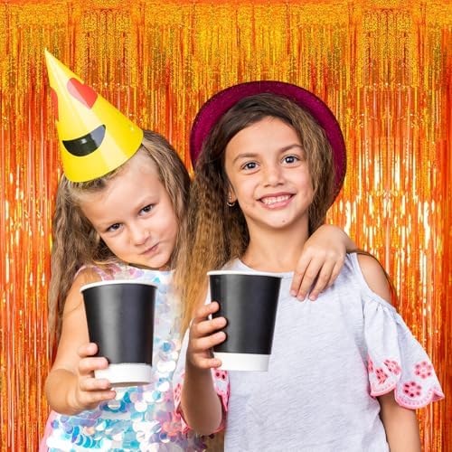 10 Pack Orange Backdrop Curtain 3.2ft x 8.2ft Metallic Tinsel Foil Fringe Curtains Photo Booth Background for Birthday Party Decoration Baby Shower Engagement Wedding Christmas Decoration - Image 5