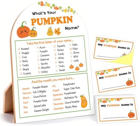 Pumpkin Game for Holiday Party Decor, What's Your Pumpkin Name Game by Unknown