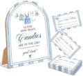 Blue Jean Baby Shower Games, Denim Western Guess How Many Candies Are In The Jar, 6x8 Inch Arch Wooden Sign With Stand And 50 Guessing Cards, Gender Reveal Party Supplies & Decorations - JC06 by Unknown