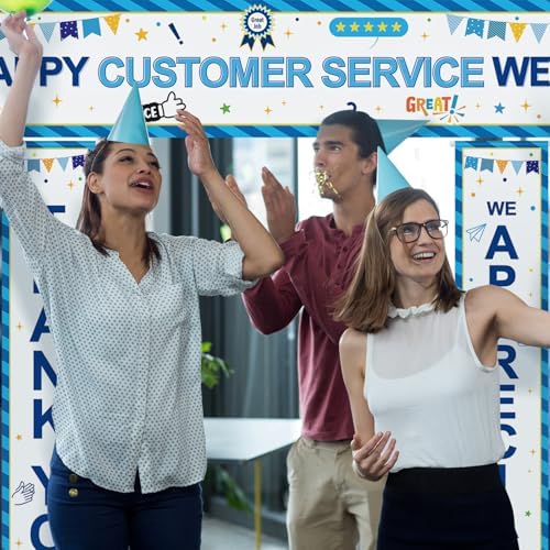 SmoothNovelty 3 Pcs Blue Customer Service Week Banner - Image 5