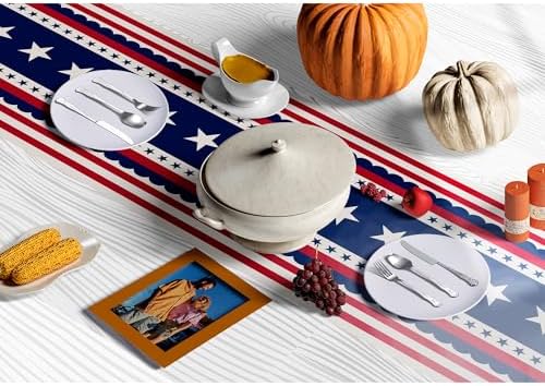 OHOME 4th of July Decorations - Patriotic USA Stars Table Runner for Home | Memorial Day Decorations - Fourth of July Accessories Decor Party Supplies Indoor Outdoor - 250 Anniversary USA Merchandise - Image 5