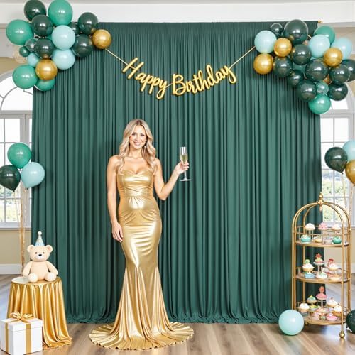 Hunter Green Backdrop Curtain for Parties Wrinkle Free Dark Green Photo Curtains Backdrop Drapes Fabric Decoration for Baby Shower Birthday Party Photography 5ft x 7ft,2 Panels - Image 4