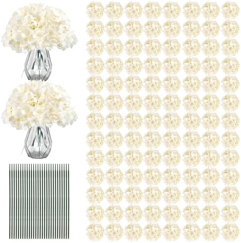 Auihiay 204Pcs Hydrangea Artificial Flowers Bulk, Artificial Hydrangea Flowers by Auihiay