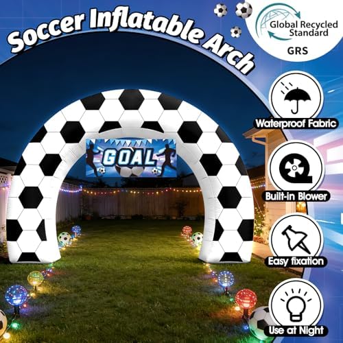 8FT Giant Soccer Inflatable Arch Match Day Viewing Party Decor - Image 3