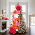 Giegxin 14 Pcs Giant Flower for Christmas Tree Decoration Pink Orange White by Giegxin