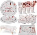 Nkaiso 161 Pcs Rose gold Birthday Plates and Napkins Set -20 Serves by Nkaiso