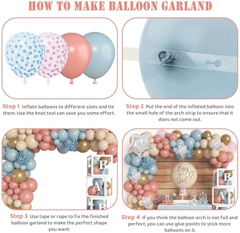 Amandir 164PCS Gender Reveal Balloon Boxes with Letters Decorations - Image 3