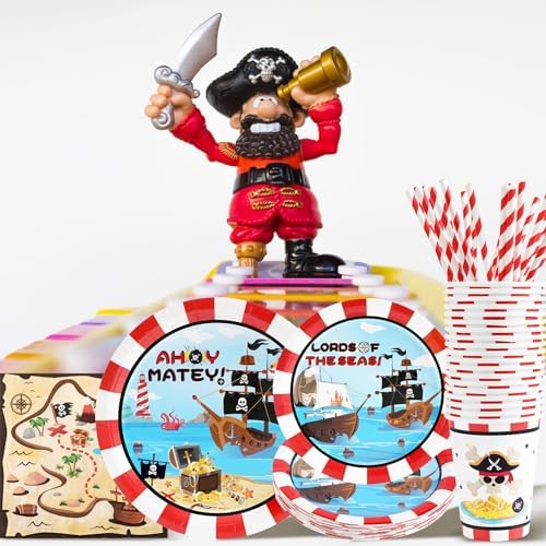 Recheel Pirate Party Decorations Plates Set, Pirate Themed Party Supplies - Image 6