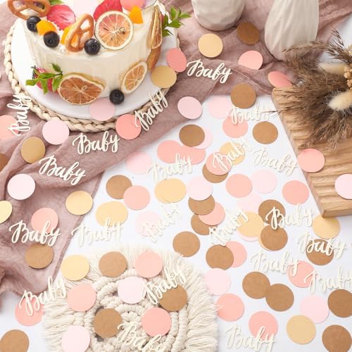 Minatee 400 Pcs Baby Shower Confetti Decorations Table Confetti Dots Gender Reveal Wedding Decor (Modern Color,Round Style) - Image 3