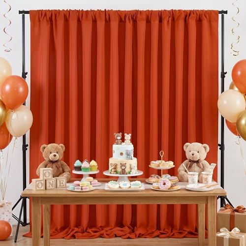 Rust Backdrop Curtains 10ftx10ft Thanksgiving Polyester Photo Drapes - Image 2