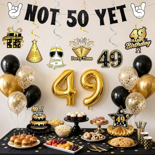 49 Birthday Decorations for Women Men Not 50 yet Kit Balloons 33PCS - Image 4