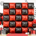 25PCS Red Black Gold Square Foil Balloons Wall Backdrop by FEYG
