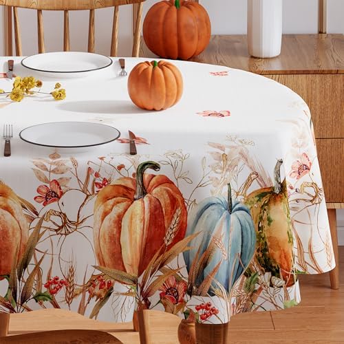 Siilues Fall Tablecloth Oval 60x84 Inch Thanksgiving Home Party Decor by SiiluesOfficial