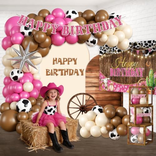 259PCS Cowgirl Birthday Decorations Girl Party Set Serves 25 - Image 4