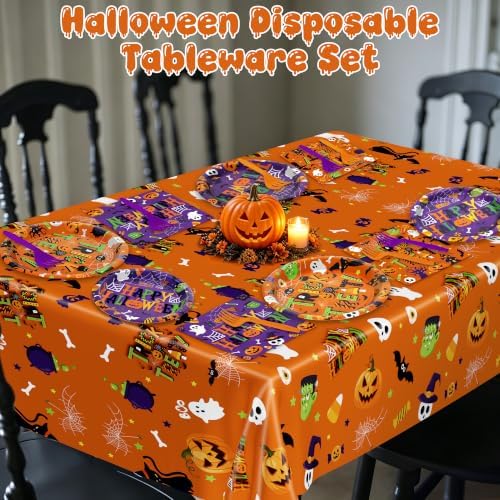 QZYL 122PCS Halloween Plates Set, Halloween Party Decorations for 30 Guests - Image 5