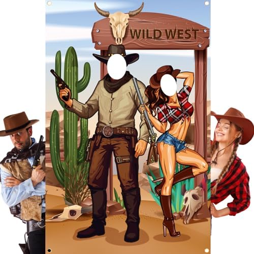 Tudomro 73 x 47 Inch Western Cowboy Backdrop Party Decorations Wild West by Tudomro