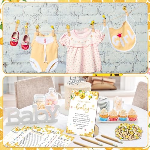 Patelai 321 Pcs Baby Shower Games Supplies, Bee - Image 6