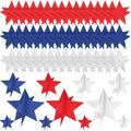 Sinload 45 Piece 3D Glitter Star Centerpieces Red White Blue Party Decor by Sinload