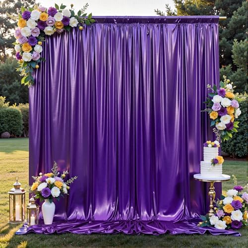 20x10FT Purple Sequin Backdrop Curtain for Party - 4 Panels 5x10FT Wrinkle-Free Shimmer Drapes for Birthday, Wedding, Christmas, Decorations & Photography by Unknown