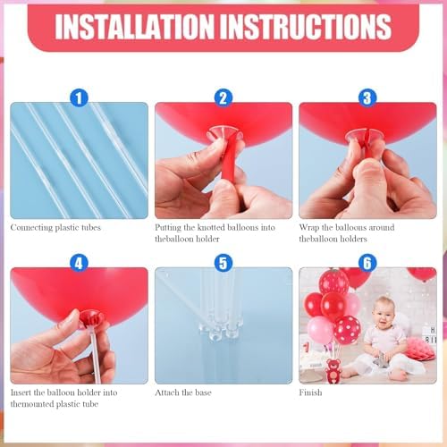 6 Sets Strawberry Balloon Stand Kit for Table Strawberry Baby Shower Centerpieces with Balloon Sweet Strawberry Party Balloon Decorations for Girls Strawberry Birthday Themed Supplies - Image 5