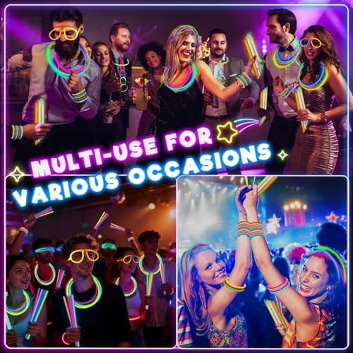 360 Pack Glow Sticks Bulk Party Pack Bright Glow in the Dark Party Supplies - Image 2
