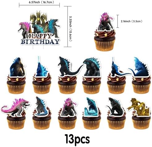 13PCS Cake Toppers, Cupcake Toppers Happy Birthday Cake Topper Set Party Supplies Party Decorations. (Decor 8) - Image 2