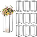 Sziqiqi Black Geometric Centerpiece Flower Stand with Plate, 10Pcs, 23.6in by SZIQIQI