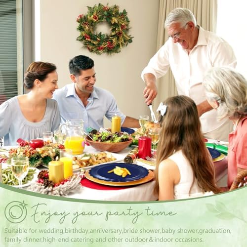 100 Navy Blue Paper Plates and Napkins Disposable for Party, 25-9"&25-7" - Image 5