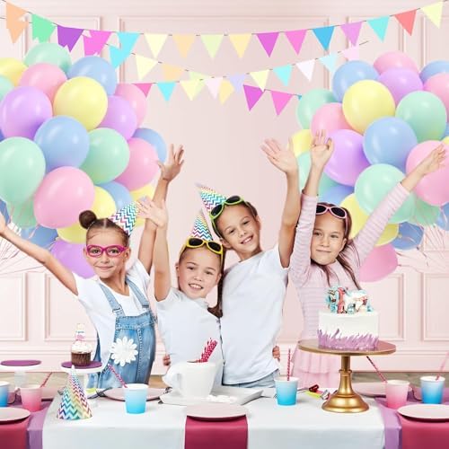60pcs 12inch Pastel Balloons with Pink Green Yellow Blue Purple Balloons - Image 4