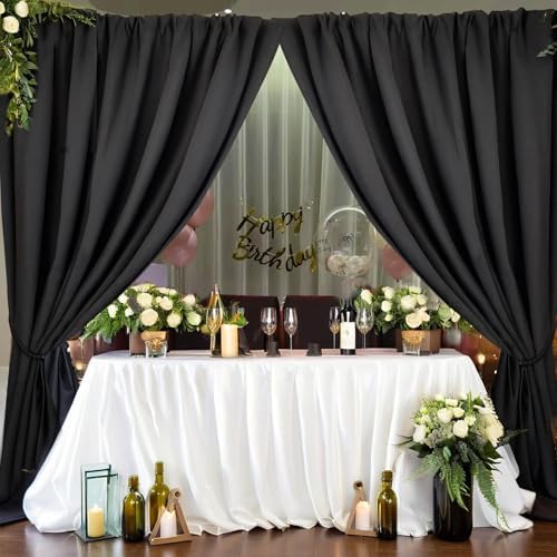 Black Backdrop Curtain, 10x10ft, 5x10ft 2 Panels - Image 3