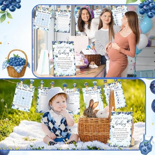 Patelai 321 Pcs Baby Shower Games Supplies, Blueberry - Image 6