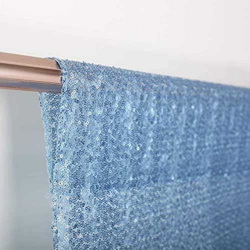 Poise3EHome Baby Blue Sequin Backdrop Curtains,4 Panels 2FTx8FT Glitter Background for Party Birthday Party Baby Shower Wedding Christmas Thanksgiving Holiday Festival Decor - Image 6