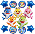 PartyWoo Baby Shark Blue Round Star Mylar Helium Boys Foil Balloons 13pcs by PartyWoo